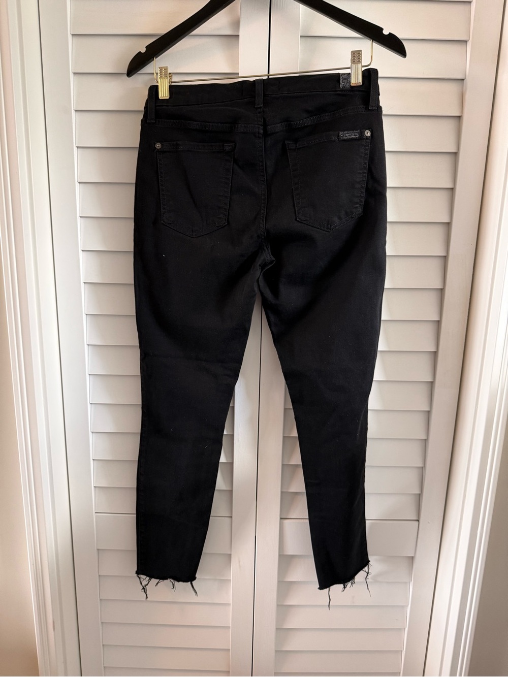 7 For All Mankind B(air) Denim Black Ankle Skinny Ankle Jeans Size 29 - Picture 6 of 13